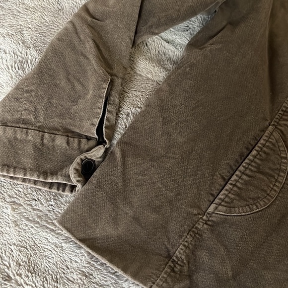 Olive tan Velvet corduroy blazer jacket XL retro Y2K fully lined Vertical Club - Picture 3 of 8